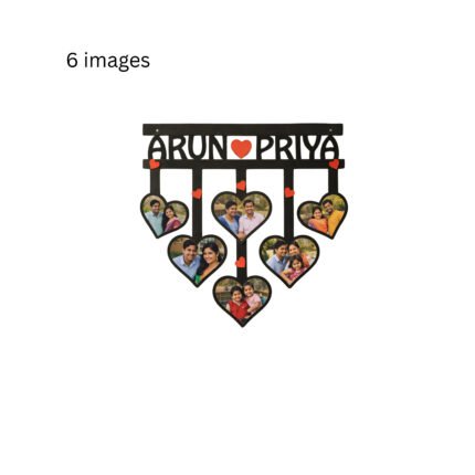 16x16 In Heart Photos Hanger with Name