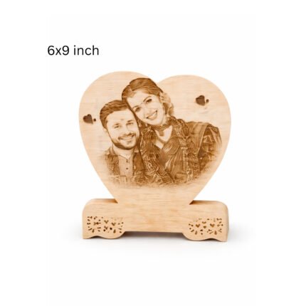 6x9 In Wood Engrave Heart Shape