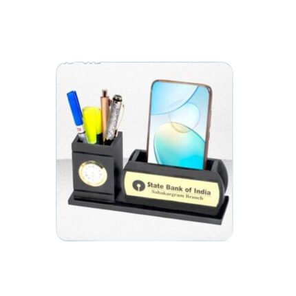 Wood Pen Stand with Oval Holder